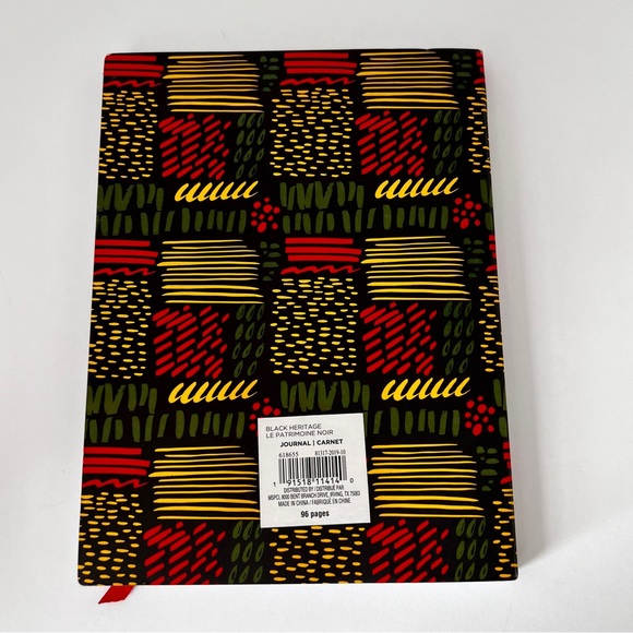 Black Heritage Soft Cover Journal Covered in Beautiful Traditional Kente Print - Picture 3 of 3